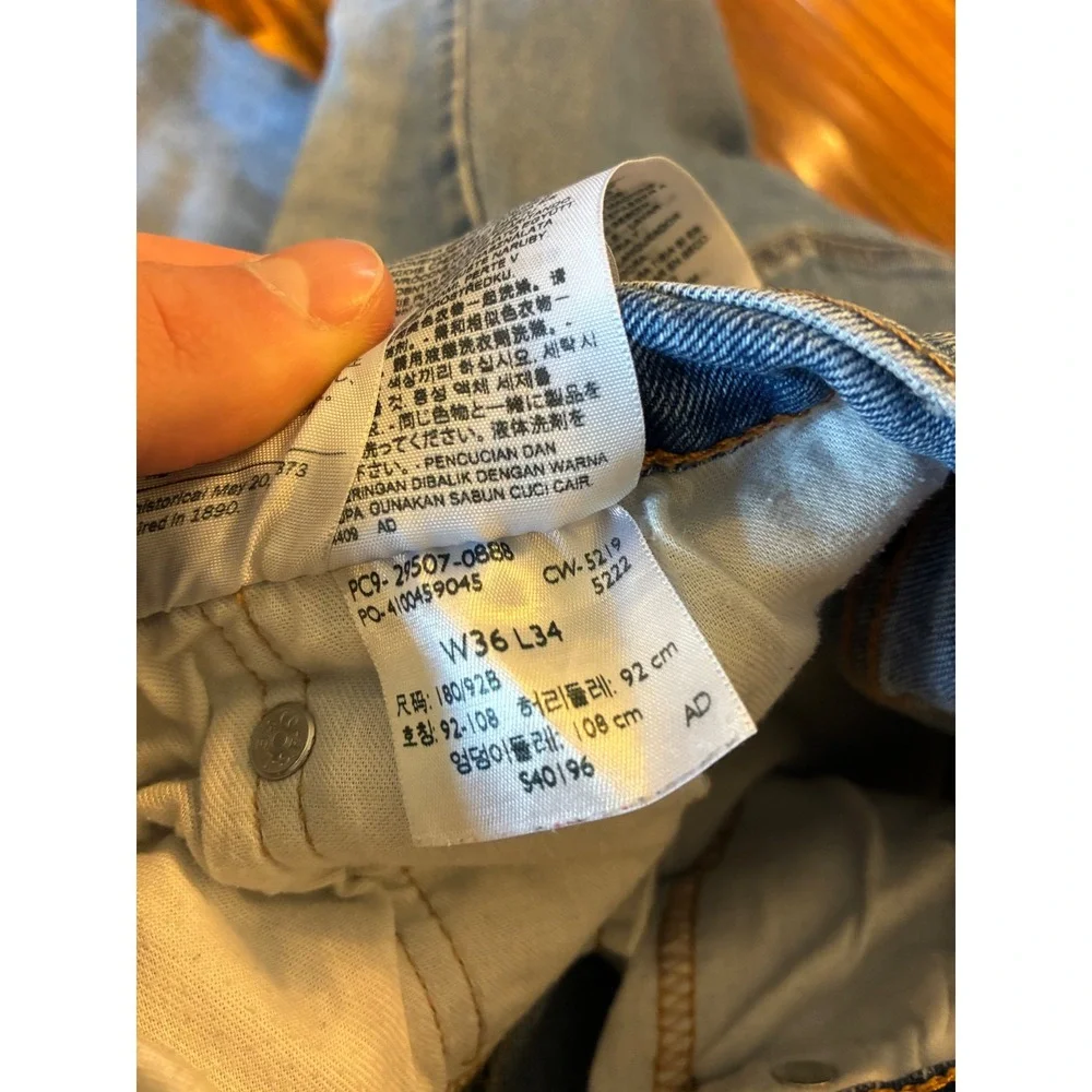 Levis 502 Regular Taper Jeans Mens 36x34 Blue Denim‎ All Seasons Tech 29507-0888
